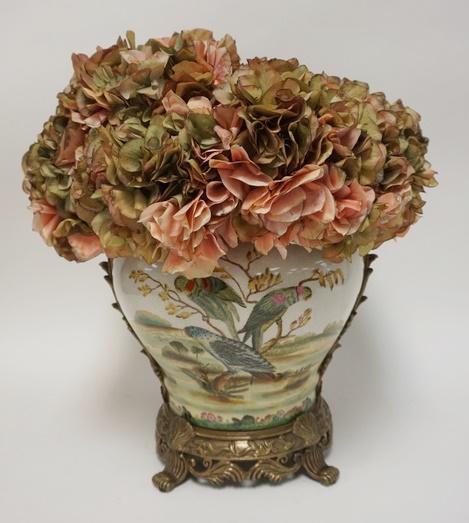 DECORATIVE CENTERPIECE W/BRASS BASE & HANDLES (1 of 2)