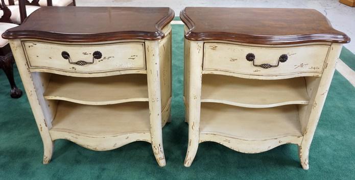 PAIR OF PAINT DECORATED 1 DRAWER STANDS BY ARTISTICA (1 of 5)