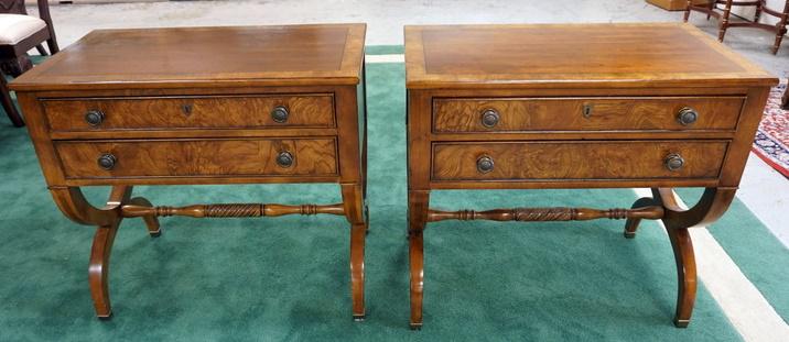 NICE PAIR OF ETHAN ALLEN *TOWNHOUSE* 2 DRAWER STANDS (1 of 8)