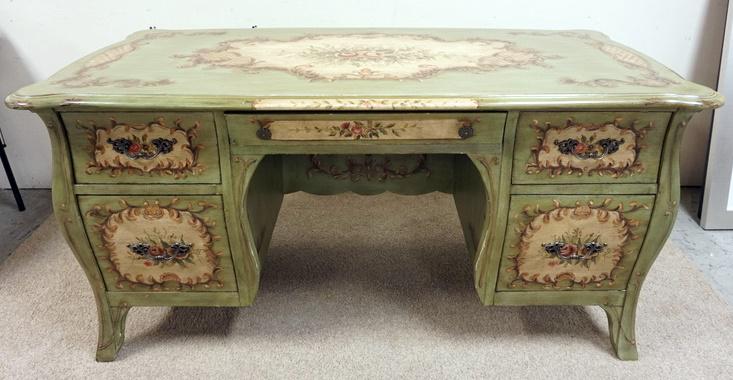 OUTSTANDING LANE BOMBE PAINT DECORATED DESK (1 of 7)