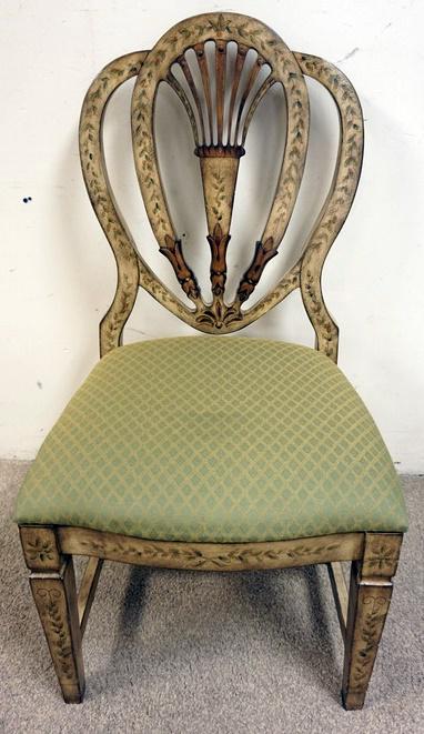 PAINT DECORATED SHIELD BACK CHAIR (1 of 4)