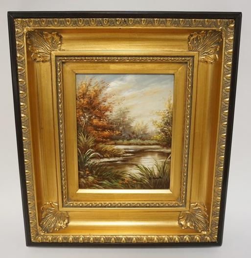 PAINTING IN A GILT SHADOW BOX FRAME (1 of 2)