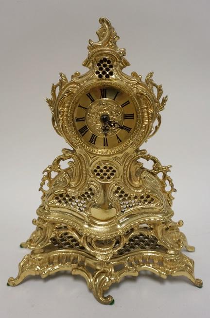 MAITLAND SMITH HEAVY CAST BRASS MANTLE CLOCK (1 of 5)