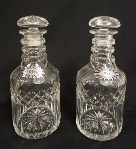 PAIR OF CUT CRYSTAL DECANTERS (1 of 1)