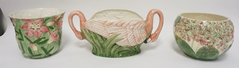 GROUP OF 3 PLANTERS: GROUP OF 3 PLANTERS, SWAN FITZ & FLOYD