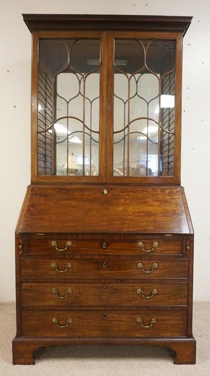 2 PART ANTIQUE ENGLISH SECRETARY DESK (1 of 5)