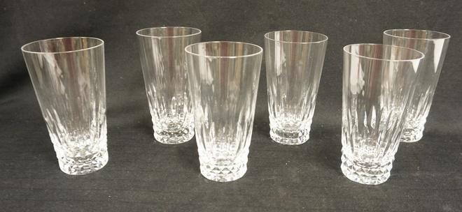 SET OF 6 SIGNED BACCARAT CUT CRYSTAL TUMBLERS (1 of 1)