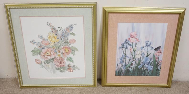 2 PC FRAMED FLORAL ARTWORK (1 of 1)