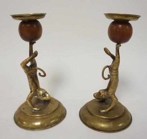 ARTHUR COURT DESIGNS BRASS MONKEY CANDLESTICKS (1 of 4)