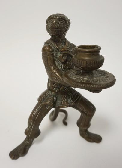 BRONZE MONKEY CANDLESTICK (1 of 2)