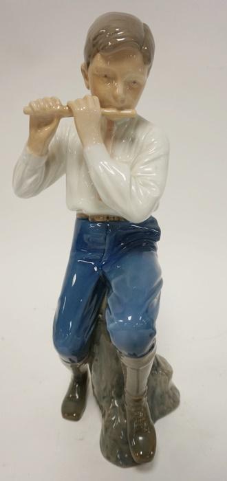 LARGE B&G PORCELAIN FIGURE-BOY FLUTIST (1 of 2)