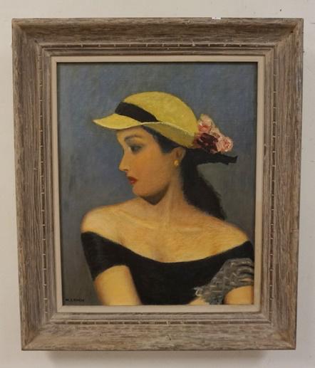 OIL ON CANVAS PORTRAIT OF A LADY BY M COHEN (1 of 2)