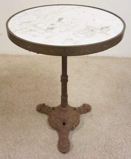 ROUND BISTRO TABLE W/IRON BASE (1 of 2)