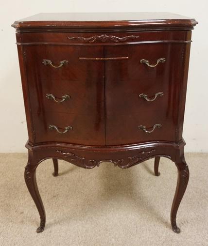 MAHOGANY 2 DOOR LIFT TOP CABINET (1 of 3)