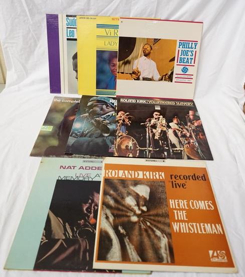 JAZZ RECORDS, LOT OF 8: LOT OF EIGHT JAZZ RECORDS; SUDDENLY THE BLUES LEO WRIGHT, VI REDD LADY SOUL, PHILLY JOE'S BEAT, THE COMPLETE YUSEF LATEEF, RONALD KIRK LEFT & RIGHT, VOLUNTEERED SLAVERY, & RECORDED LIVE, & NAT ADDERLE