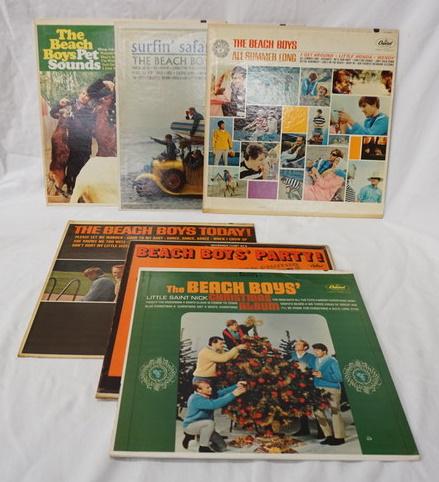 THE BEACH BOYS, LOT OF 6 ALBUMS: LOT OF 6 BEACH BOYS ALBUMS ALL ARE ON CAPITAL RECORDS LABEL; BEACH BOYS' PARTY (IS GATE FOLD & COMES W/ MINIATURE PRINTS) PET SOUNDS, SURFIN' SAFARI, ALL SUMMER LONG, THE BEACH BOYS TODAY! & THE BEACH