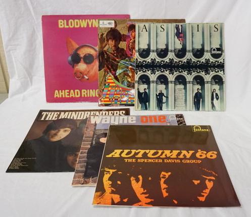 LOT OF 6 BRITISH IMPORT ROCK ALBUMS: LOT OF SIX BRITISH IMORT ROCK ALBUMS; BLODWYN PIG AHEAD RINGS OUT (GATEFOLD) THE HOLLIES EVOLUTION, MANFRED MANN AS IS, THE SOENCER DAVIS GROUP AUTUMN '66, WAYNE FONTANA WAYNE ONE & THE MINDBENDERS