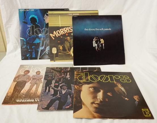 THE DOORS, LOT OF 6 ALBUMS: LOT OF 6 THE DOORS ALBUMS; ABSOLUTLEY LIVE (GATEFOLD, DOUPLE LP) MORRISON HOTEL (GATEFOLD) THE SOFT PARADE (GATEFOLD) WATING FOR THE SUN (GATEFOLD) STRANGE DAYS & SELF TITLED