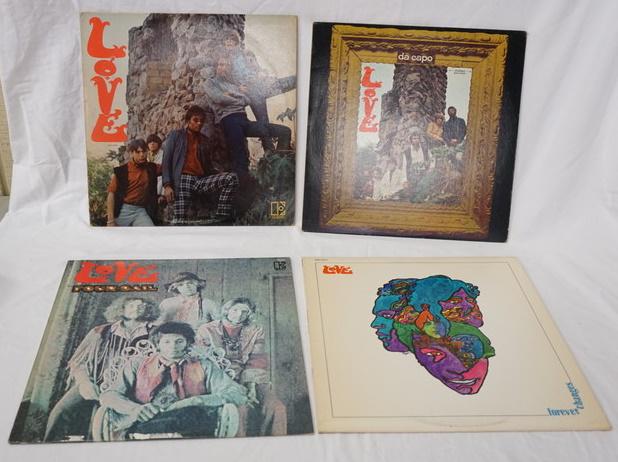 LOVE, LOT OF 4 ALBUMS: LOT OF FOUR LOVE ALBUMS; DE CAPO, SELF TITLED, FOREVER CHANGES, & FOUR SAIL