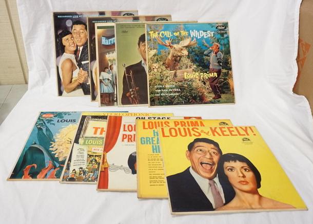 LOUIS PRIMA & KEELY SMITH, LOT OF 10 ALBUMS: LOT OF 10 LOUIS PRIMA & KEELY SMITH ALBUMS; LAS VEGAS (2 COPIES) , LAKE TAHOE PRIMA STYLE, THE CALL OF THE WILDEST, THE WILDEST COMES HOME, LOUIS & KEELY, GREATEST HITS,, ON STAGE, RETURN OF THE WILDE