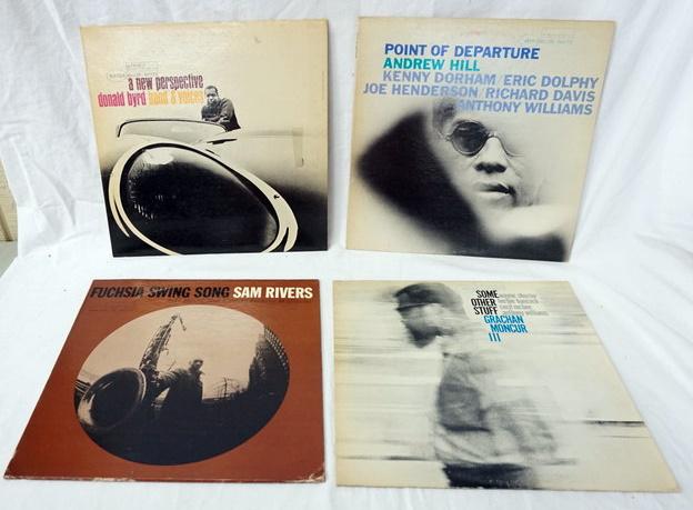 LOT OF FOUR JAZZ ALBUMS ON BLUE NOTE: LOT OF FOUR JAZZ ALBUMS ON BLUE NOTE; ANDREW HILL POINT OF DEPARTURE, DONALD BIRD A NEW PERSPECTIVE, GRACHAN MONCUR III SOME OTHER STUFF & SAM RIVERS FUCHSIA
