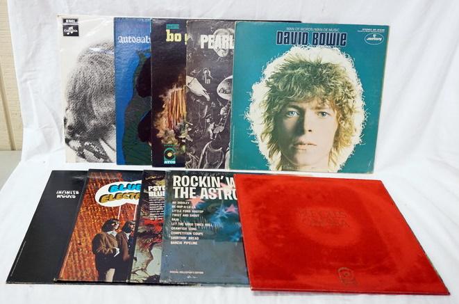 LOT OF 10 ROCK ALBUMS: LOT OF TEN ROCK ALBUMS; BEE GEES ODESSA (GATEFOLD, DOUBLE LP) DAVID BOWIE MAN OF WORDS/MAN OF MUSIC (GATEFOLD), BLUES MAGOOS PSYCHEDELIC LOLLIPOP &ELECTRIC COMIC BOOK, ROCKIN' WITH THE ASTRONAUTS (SEA