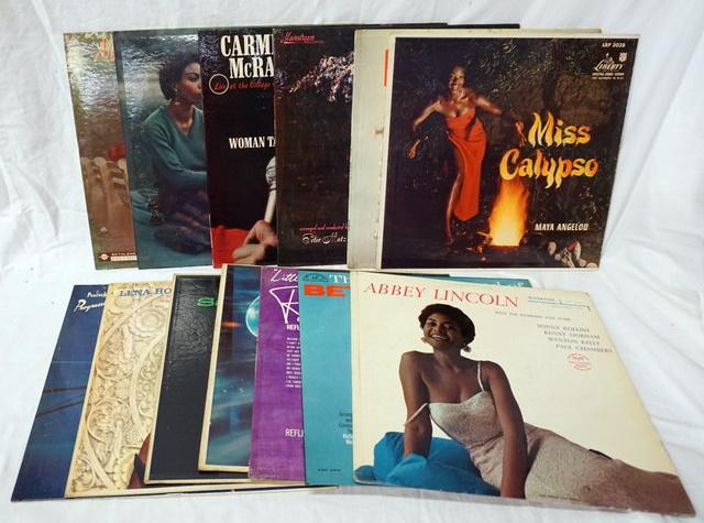 LOT OF 13 RECORDS, FEMALE VOCALISTS: LOT OF 13 RECORDS FEMALE VOCALISTS; MAYA ANGELOU MISS CALYPSO, THE MODERN SOUND OF BETTY CARTER, LITTLE ESTHER PHILLIPS PLEASE ME! ABBEY LINCOLN WITH THE RIVERSIDE JAZZ STARS, SARAH VAUGHAN, CARMEN MC