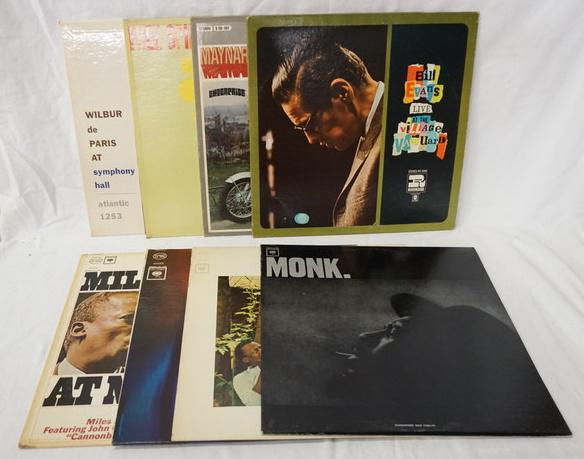 LOT OF 8 JAZZ ALBUMS: LOT OF EIGHT JAZZ ALBUMS; MILES & MONK AT NEWPORT, WILBUR DE PARIS AT SYMPHONY HALL, MAYNARD FERGUSON RIDIN' HIGH, FREE SPIRITS CHRIS CONNOR, MILES DAVIS E.S.P. & QUIET NIGHTS, BILL EVANS LIVE AT THE 
