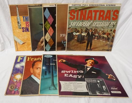 FRANK SINATRA, LOT OF 9 ALBUMS: LOT OF NINE FRANK SINATRA ALBUMS; FRANK SINATRA IN THE WEE SMALL HOURS OF THE NIGHT, LOOK TO YOUR HEART, FRANK SINATRA SINGS FOR ONLY THE LONELY, COME DANCE WITH ME! THIS IS SINATRA VOL. 2, THAT OLD F