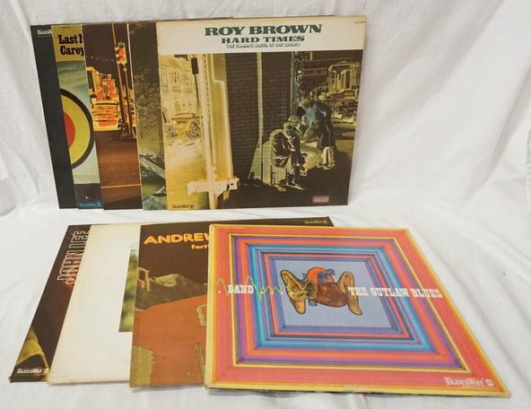 LOT OF 9 BLUESWAY RECORDS: LOT OF NINE BLUESWAY (ABC) RECORDS; ROY BROWN HARD TIMES, JIMMY RUSHING SENT FOR YOU YESTERDAY, OTIS SPAIN HEART LOADED WITH TROUBLE, LAST NIGHT CAREY BELL, JUNIOR PARKER SOMETIMES TOMORROW MY BROKEN 