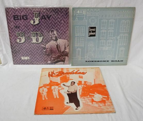 3 BREATH-TAKING HELP ME GET UP JIM ALBUMS ON FEDERAL &: LOT OF THREE BREATH-TAKING HELP ME GET UP JIM ALBUMS ON KING & FEDERAL RECORD LABELS; LONNIE JOHNSON LONESOME ROAD, BIG J IN 3-D & TINY BRADSHAW