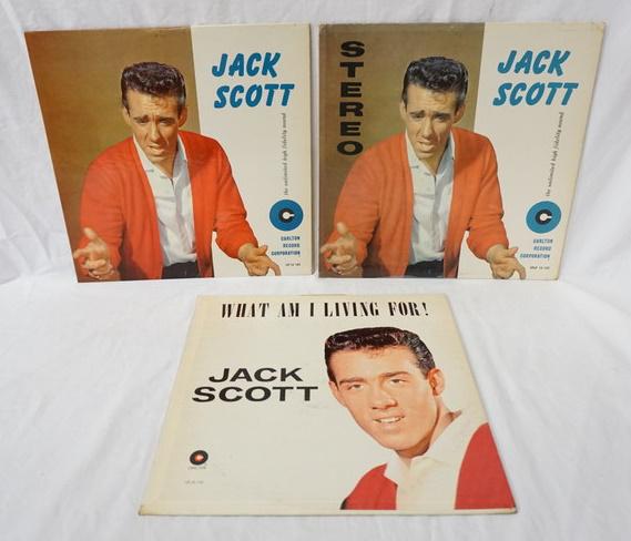 LOT OF 3 JACK SCOTT ALBUMS: LOT OF THREE JACK SCOTT ALBUMS; JACK SCOTT ( TWO COPIES ONE IS STEREO, THE OTHER IS MONO) & WHAT AM I LIVING FOR!