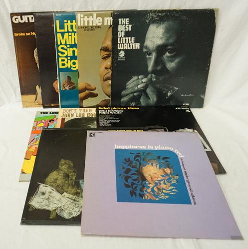 LOT OF 10 BLUES ALBUMS: LOT OF TEN BLUES ALBUMS; LITTLE MILTON SINGS BIG BLUES, *GRITS AIN'T GROCERIES* FEATURING; *JUST A LITTLE BIT* GUITAR JR. BROKE AN' HUNGRY, THE BEST OF LITTLE WALTER, LITTLE MILTON WE'RE GONNA MAKE IT