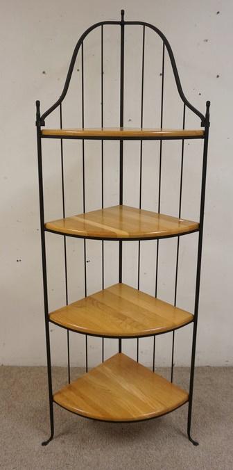 CHARLESTON FORGE CORNER SHELF: CHARLESTON FORGE CORNER SHELF, 78 IN HIGH X 18 IN DEEP