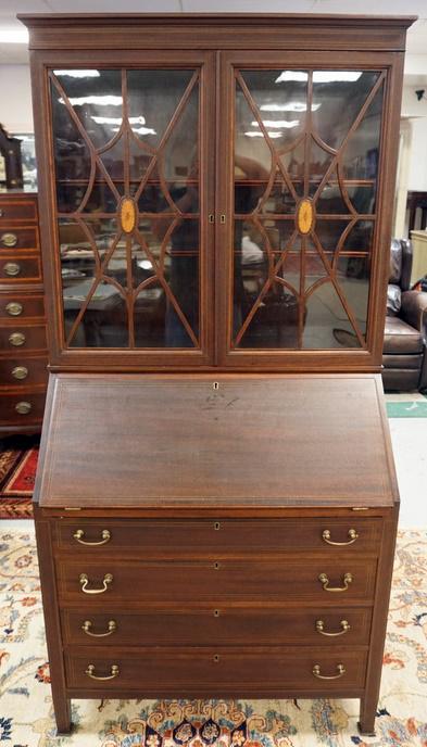 MAHOGANY SECRETARY DESK: MAHOGANY SECRETARY DESK.