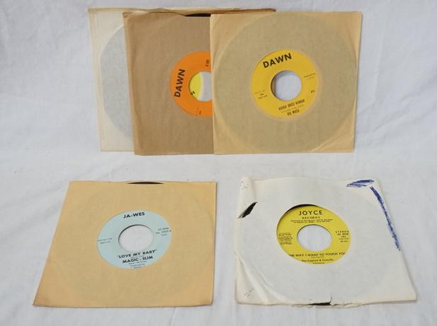 LOT OF 5 45S: LOT OF FIVE 45S; JOHNNY GUITAR WATSON, BIG MACK, PEARL WOODS, MAGIC-SLIM & THE CAPTIAN & TENNILLE
