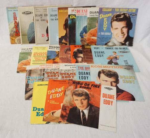 LOT OF 24 DUANE EDDY 45S/EPS: LOT OF 24 DUANE EDDY 45S & EPS WITH PICTURE SLEEVES