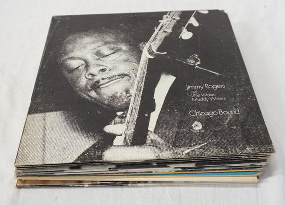 LOT OF 15 BLUES ALBUMS ON CHESS: LOT OF 15 BLUES ALBUMS ON CHESS RECORD LABEL; JIMMY ROGERS CHICAGO BOUND, LOWELL FULSON HUNG DOWN HEAD, BUDDY GUY I WAS WALKING THROUGH THE WOODS, J.B. LENOIR NATURAL MAN, SHOE SHINE JOHNNY DROP DOWN