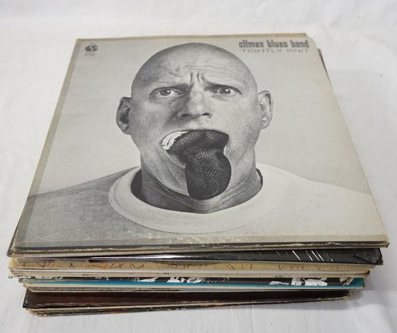LOT OF 25 ROCK ALBUMS: LOT OF 25 ROCK ALBUMS; CLIMAX BLUES BAND- TIGHTLY KNIT, SELF TITLED, FM/LIVE (DOUBLE LP). PETER KELLEY DEALIN' BLUES, FOCUS MOVING WAVES, THE LEGENDARY CHRISTINE PERFECT ALBUM CHRISTINE MCVIE, MIKE BE