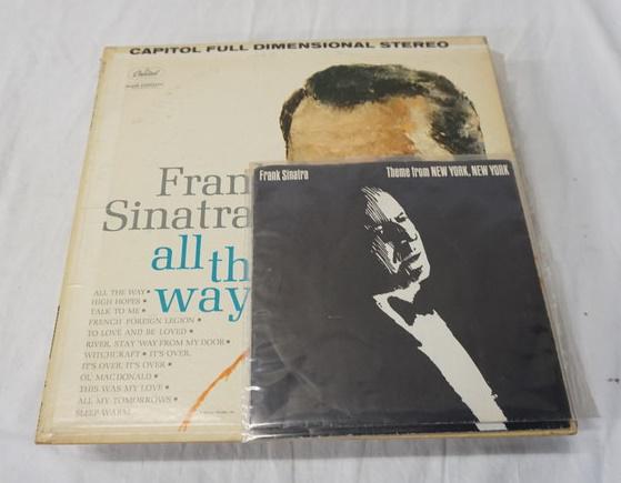 LOT OF 16 FRANK SINATRA ALBUMS PLUS 2 45S: LOT OF 16 FRANK SINATRA ALBUMS PLUS TWO 45S (BOTH ARE THEME FROM NEW YORK) ALBUMS ARE; FRANK SINATRA SINGS FOR ONLY THE LONELY (FOUR COPIES), NICE N' EASY, ALL THE WAY, THE MAN WITH THE GOLDEN ARM, TH