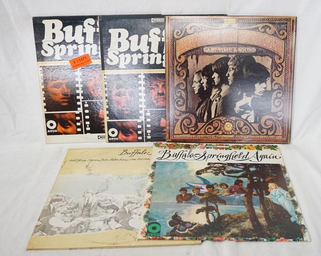 LOT OF 5 BUFFALO SPRINGFEILD ALBUMS: LOT OF FIVE BUFFALO SPRINGFEILD ALBUMS; SELF TITLED (TWO COPIES ONE IS STEREO, THE OTHER IS MONO & IS A PROMOTIONAL COPY) LAST TIME AROUND, AGAIN & BUFFALO SPRINGFEILD; NEIL YOUNG, STEPHEN STILLS, RIC