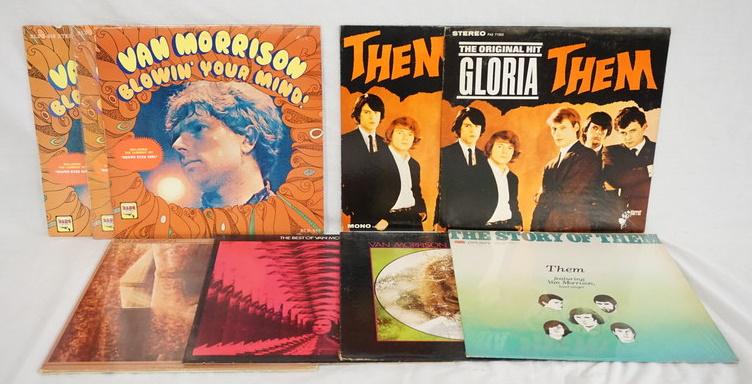 LOT OF 9 VAN MORRISON ALBUMS: LOT OF NINE VAN MORRISON ALBUMS; BLOWIN' YOUR MIND (THREE COPIES-TWO ARE STEREO, ONE IS MONO) THEM-THE ORIGINAL HIT GLORIA, THEM- FEATURING HERE COMES THE NIGHT, THE STORY OF THEM, ASTRAL WEEKS, THE B