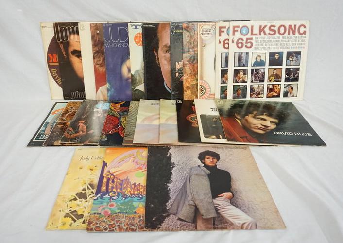 LOT OF 25 ALBUMS ON ELEKTRA: LOT OF 25 ALBUMS ON ELEKTRA RECORD LABEL; RENAISSANCE (TWO COPIES) JUDY COLLINS- WILDFLOWERS, IN MY LIFE & WHO KNOWS WHERE THE TIME GOES. THE INCREDIBLE STRING BAND- SELF TITLED & THE 5000 SPIRITS. TI