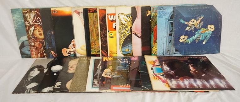 LOT OF 25 ROCK ALBUMS: LOT OF 25 ROCK ALBUMS, THE HOLLIES, TIME OF THE ZOMBIES (DOUBLE LP) THE EDGAR WINTER GROUP THEY ONLY COME OUT AT NIGHT, MIKE HARRISON SMOKESTACK LIGHTNING, GARY U.S. BONDS DEDICATION, ROCKY BURNETTE T