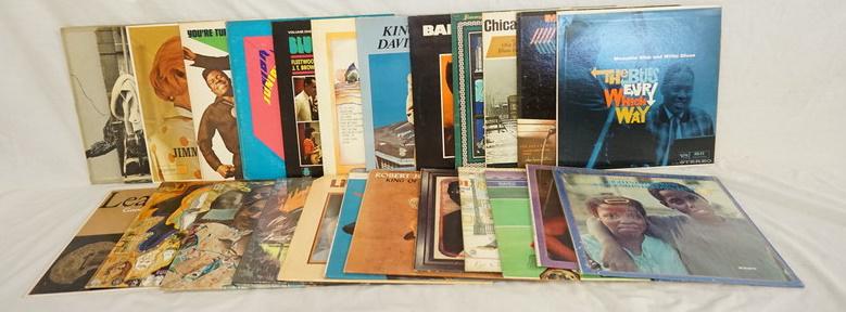 LOT OF 25 BLUES ALBUMS: LOT OF 25 BLUES ALBUMS; THE BUTTERFIELD BLUES BAND- KEEP ON MOVING & THE RESURRECTION OF PIGBOY CRABSHAW, LEADBELLY GOODNIGHT IRENE, ROBERT JOHNSON KING OF THE DELTA BLUES SINGERS, THE LEGENDARY SUN P