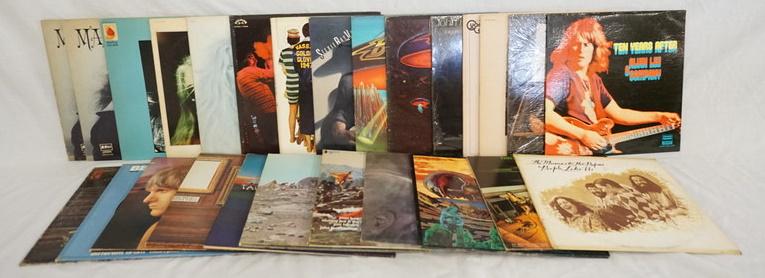 LOT OF 25 ROCK ALBUMS: LOT OF 25 ROCK ALBUMS; EMERSON LAKE & PALMER- SELF TITLED, TAKRUS, PICTURES AT AN EXHIBITION & TRILOGY. STEPPENWOLF 7, THREE DOG NIGHT NATURALLY, BEAUTIFUL PEOPLE KENNY O'DELL, THE MAMMAS & THE PAPAS 