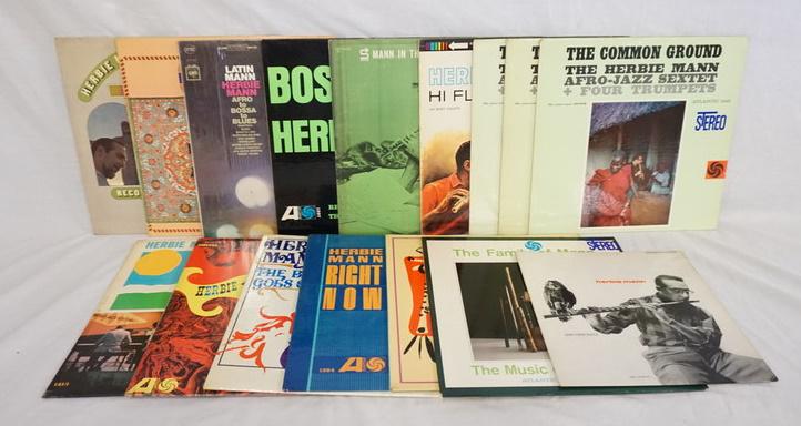 LOT OF 15 HERBIE MANN ALBUMS & 1 10 IN LP: LOT OF 15 HERBIE MANN ABLUMS & ONE 10 IN LP; LIVE AT NEWPORT, AT THE VILLAGE GATE, IMPRESSIONS OF THE MIDDLE EAST, THE FAMILY OF MANN, RIGHT NOW, LATIN FEVER, THE BEAT GOES ON, THE COMMON GROUND (THRE