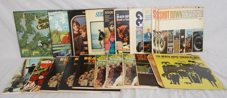 LOT OF 23 BEACH BOYS ALBUMS: LOT OF 23 BEACH BOYS ALBUMS; PET SOUNDS (THREE COPIES) THE BEACH BOYS IN CONCERT (THREE COPIES TWO ARE MONO ONE IS STEREO) WILD HONEY, SUMMER DAYS, SURFER GIRL, SHUT DOWN (THREE COPIES ONE IS DUOPHONI
