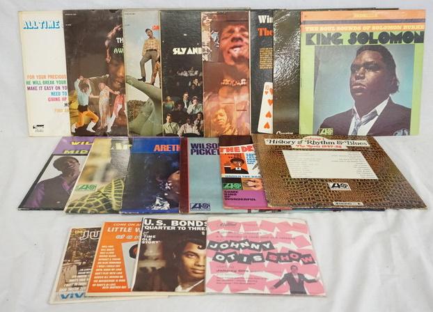 LOT OF 15 R & B ALBUMS & 4 EPS: LOT OF 15 R & B ALBUMS & 4 EPS; EPS INCLUDE THE JOHNNY OTTIS SHOW (INCLUDES FOUR RECORDS) U.S. BONDS, LITTLE WILLIE JOHN & HANK BALLARD. ALBUMS ARE; ARETHA NOW & ARETHA: LADY SOUL, WINNERS-THE IMPRESS