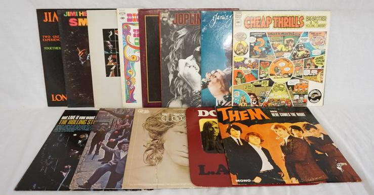 LOT OF 13 ROCK ALBUMS: LOT OF 13 ROCK ALBUMS; JIMI HENDRIX EXPERIENCE SMASH HITS, JIMI HENDRIX LONNIE YOUNGBLOOD TOGETHER, OTIS REDDING THE JIMI HENDRIX EXPEREINCE, GOT LIVE IF YOU WANT IT! THE ROLLING STONES, THEM FEATURIN
